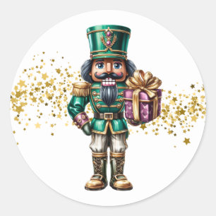 Weihnachts-Nussknacker-Aufkleber Runder Aufkleber