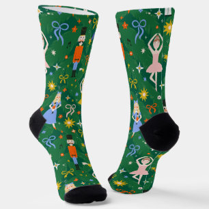 Weihnachts Nussknacker Ballett Weihnachten Grün Socken