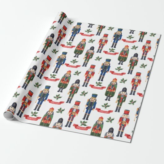 Weihnachts Nussknacker Geschenkpapier (Ungerollt)