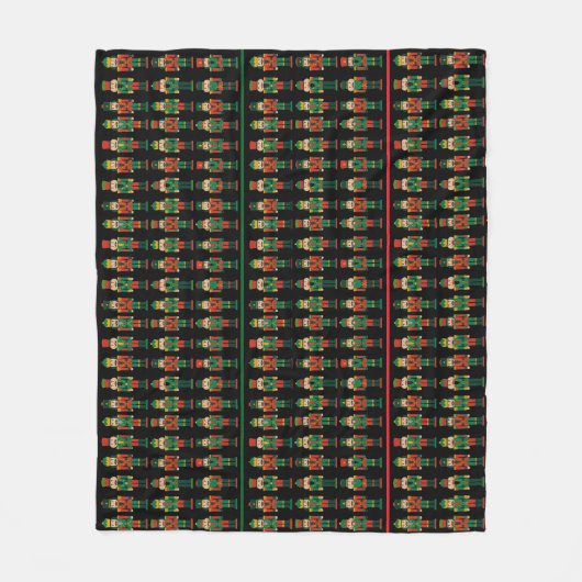 Weihnachts-Nussknacker Grün und Schwarz Fleecedecke (Vorderseite)