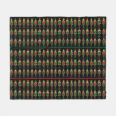Weihnachts-Nussknacker Grün und Schwarz Fleecedecke (Vorderseite (Horizontal))