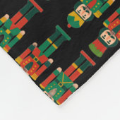 Weihnachts-Nussknacker Grün und Schwarz Fleecedecke (Ecke)