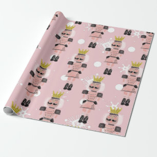 Weihnachts-Nussknacker Handgezeichneter Rosa Solda Geschenkpapier