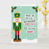 Weihnachts-Nussknacker-Hosen-Witz Karte (Gelbe Blume)