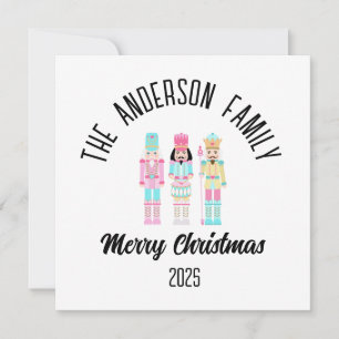 Weihnachts-Nussknacker-Pastell-Personalisierter Na Feiertagskarte