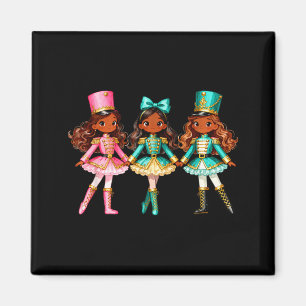 Weihnachts-Nussknacker Schwarze Mädchen Kinder Fes Magnet