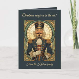 Weihnachts-Nussknacker-Soldat Art Nouveau Vintage  Karte