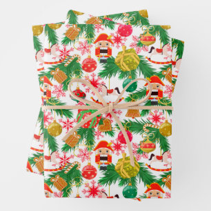 Weihnachts Nussknacker Spielzeugsoldaten Schaukelp Geschenkpapier Set