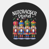 Weihnachts-Nussknacker-Squad-Schlafanzug Winter-Fe Runder Aufkleber (Vorderseite)