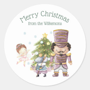Weihnachts-Nussknacker Zuckerpflaumenfee & Mäusekö Runder Aufkleber