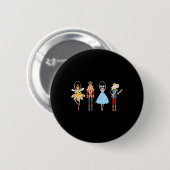 Weihnachts Nutcracker Ballet Niedliche Weihnachtsg Button (Vorne & Hinten)