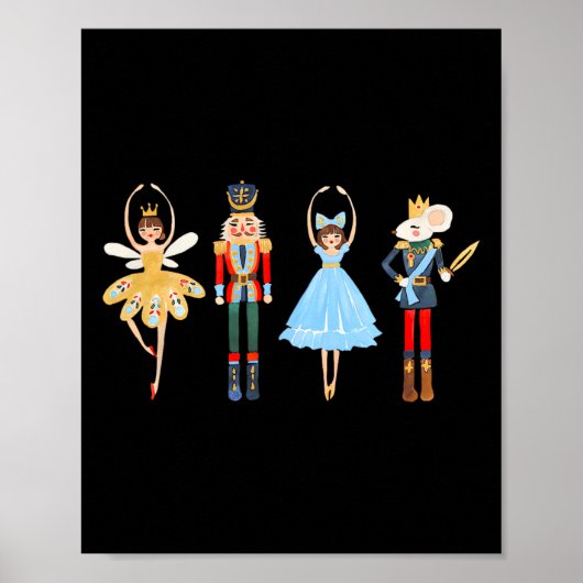 Weihnachts Nutcracker Ballet Niedliche Weihnachtsg Poster (Vorne)