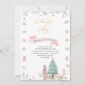 Weihnachts-Nutcracker Ballet Rosa Aquarellbaby Einladung (Vorderseite)