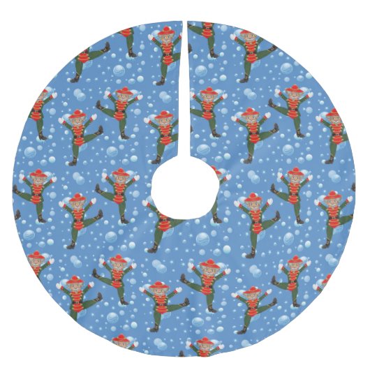 Weihnachts-Nutcracker Ballet Soldier Tree Rock Polyester Weihnachtsbaumdecke (Vorderseite)