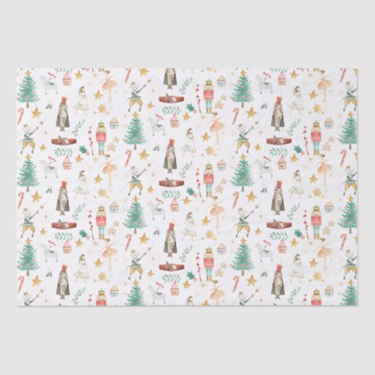 Weihnachts-Nutcracker Ballett Kleines Muster Seidenpapier (Vorderseite)