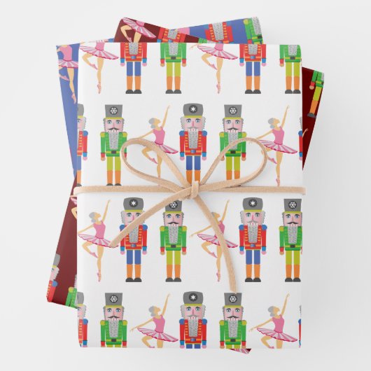 Weihnachts-Nutcracker-Ballett-Tänzer Geschenkpapier Set (Beispiel)