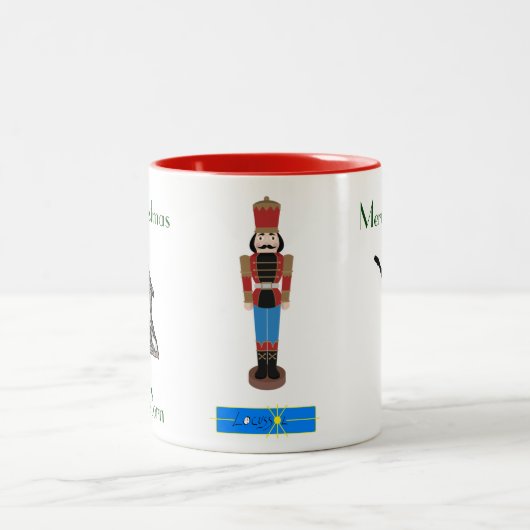 Weihnachts-Nutcracker-Ballett-Tasse Zweifarbige Tasse (Mittel)