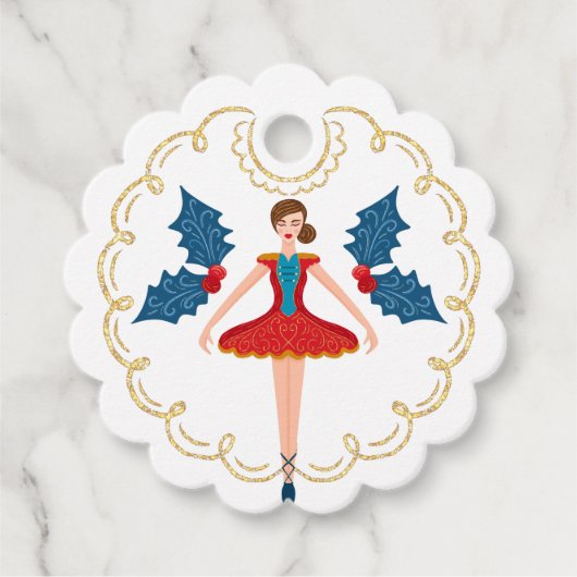 Weihnachts-Nutcracker-Balletttänzerin zum Festen Geschenkanhänger (Vorderseite)
