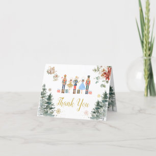 Weihnachts-Nutcracker-Brautparty-Tee geklappt Dankeskarte