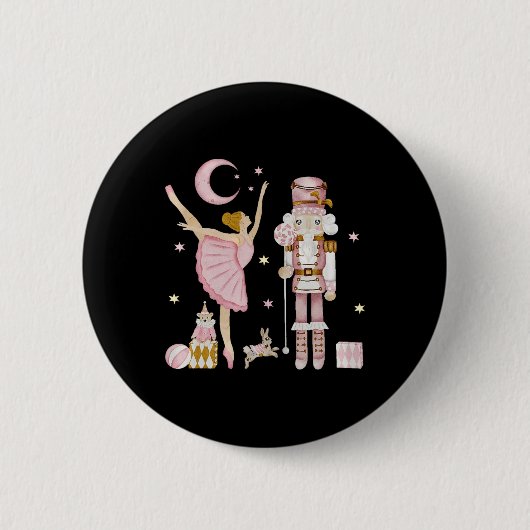 Weihnachts-Nutcracker Byllet Niedliche Weihnachtsg Button (Vorderseite)