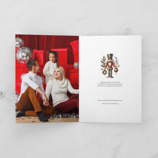 Weihnachts-Nutcracker Custom-Foto Karte (Innenseite)