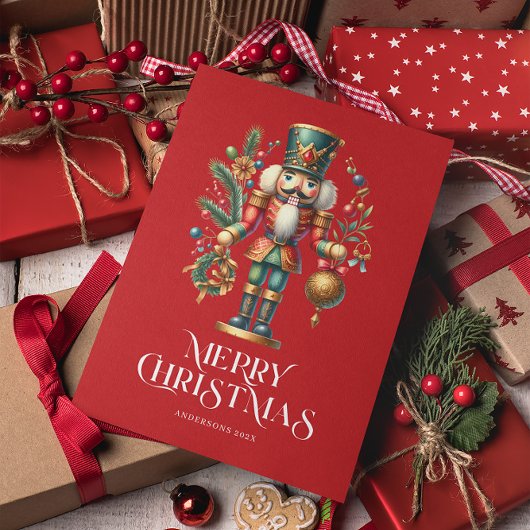 Weihnachts-Nutcracker Custom-Foto Karte