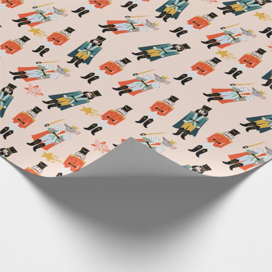 Weihnachts-Nutcracker Folklorekunst Geschenkpapier (Ecke)