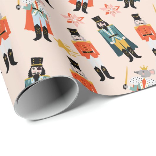 Weihnachts-Nutcracker Folklorekunst Geschenkpapier (Rolleneckpunkt)