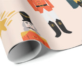 Weihnachts-Nutcracker Folklorekunst Geschenkpapier (Rolleneckpunkt)