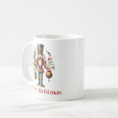 Weihnachts-Nutcracker Frohen Weihnachtstext Kaffeetasse (Vorderseite Links)