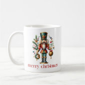 Weihnachts-Nutcracker Frohen Weihnachtstext Kaffeetasse (Links)