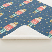 Weihnachts-Nutcracker Gold Starry Night Blue Sherpadecke (3/4)