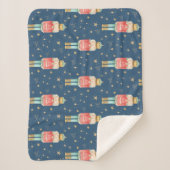 Weihnachts-Nutcracker Gold Starry Night Blue Sherpadecke (Vorderseite)