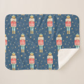 Weihnachts-Nutcracker Gold Starry Night Blue Sherpadecke (Vorderseite (Horizontal))
