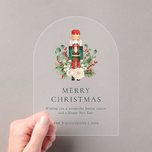 Weihnachts Nutcracker Grüne Festlich Acryleinladungen (Insitu (Handheld))