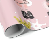 Weihnachts-Nutcracker Hand gezeichnet Rosa Soldat Geschenkpapier (Rolleneckpunkt)