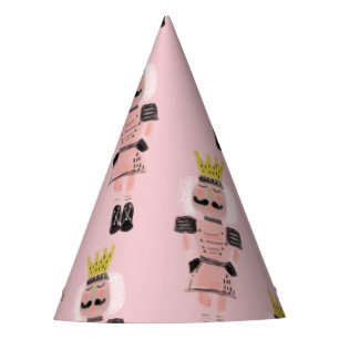 Weihnachts-Nutcracker Hand gezeichnet Rosa Soldat Partyhütchen