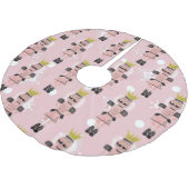 Weihnachts-Nutcracker Hand gezeichnet Rosa Soldat Polyester Weihnachtsbaumdecke (Schrägansicht)