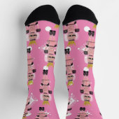 Weihnachts-Nutcracker Hand gezeichnet Rosa Soldat Socken (Oben)