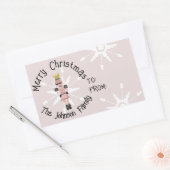 Weihnachts-Nutcracker Handgezeichnet Pink Soldier Rechteckiger Aufkleber (Umschlag)