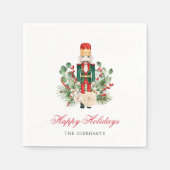 Weihnachts Nutcracker Happy Holidays Paper Serviette (Vorderseite)