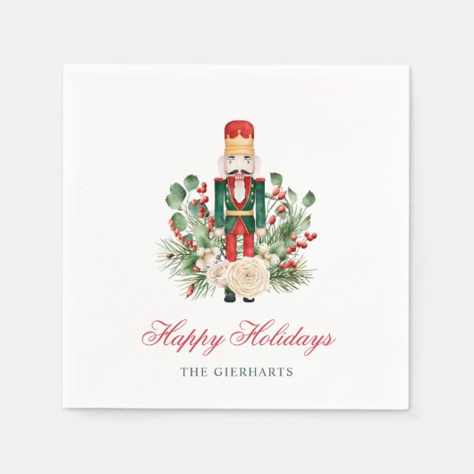 Weihnachts Nutcracker Happy Holidays Paper Serviette (Vorderseite)