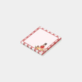 Weihnachts Nutcracker Holiday Red Kariert Post-it Klebezettel (angewinkelt)