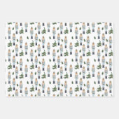 Weihnachts Nutcracker Holly Festive Patterns Geschenkpapier Set (Vorderseite 3)