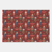 Weihnachts Nutcracker Holly Festive Patterns Geschenkpapier Set (Vorderseite)