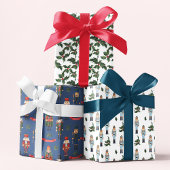 Weihnachts Nutcracker Holly Festive Patterns Geschenkpapier Set