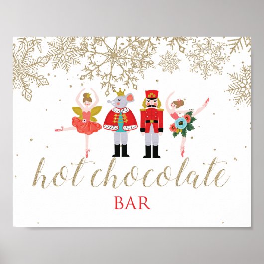 Weihnachts Nutcracker Hot Chocolate Bar Gold Poste Poster (Vorne)