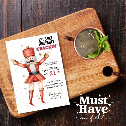 Weihnachts-Nutcracker Lass uns dieses Party knacke Einladung