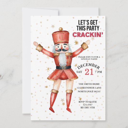 Weihnachts-Nutcracker Lass uns dieses Party knacke Einladung (Vorderseite)