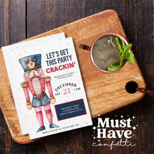 Weihnachts-Nutcracker Lass uns dieses Party knacke Feiertagskarte